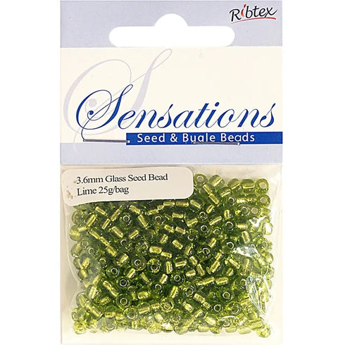 3.6mm Glass Seed Beads - 25g (available in 42 colours)